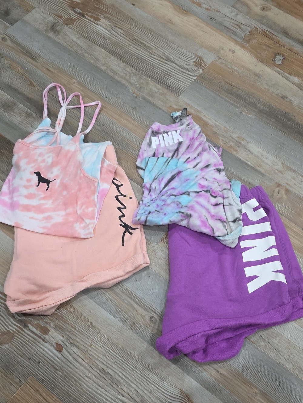 PINK Victoria's Secret Tie-Dye & Solid Lounge Short Sets - Pink, Purple, Peach